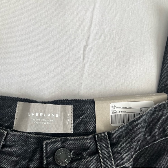 Everlane The Curvy ’90s Cheeky Straight Leg Jeans Size 26 Washed Black NWT - Picture 12 of 14